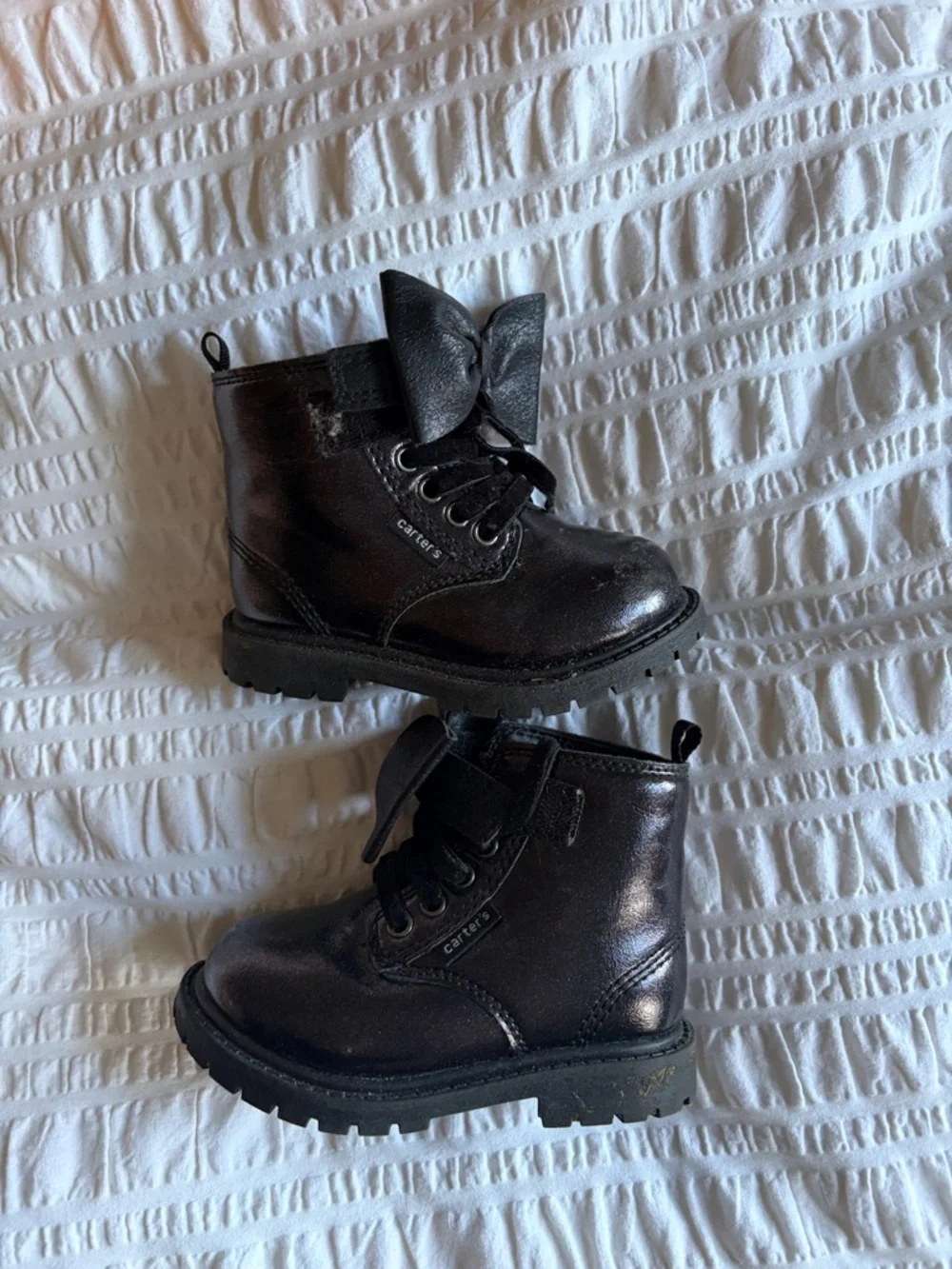 Carter's Black Bow Boots for Toddler size 6